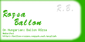 rozsa ballon business card